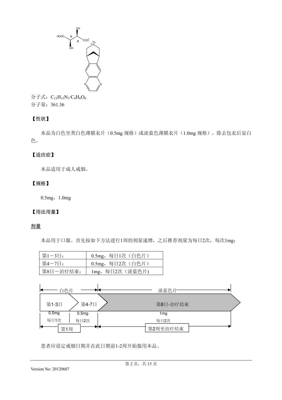 酒石酸伐尼克兰片说明书20120607(畅沛)_第2页