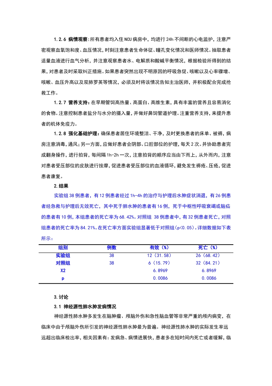 急性脑卒中并发神经源性肺水肿的急救与护理_第3页