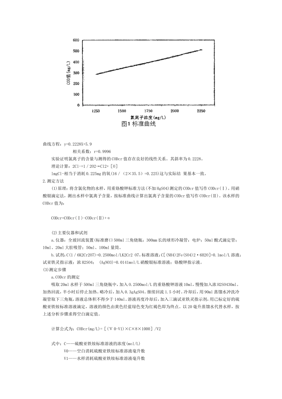 高氯化物污水校正系数法COD测定的探讨_第2页