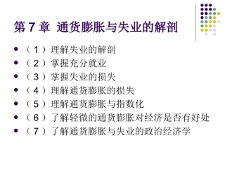 宏观经济学_第7章通货膨胀与失业的解剖