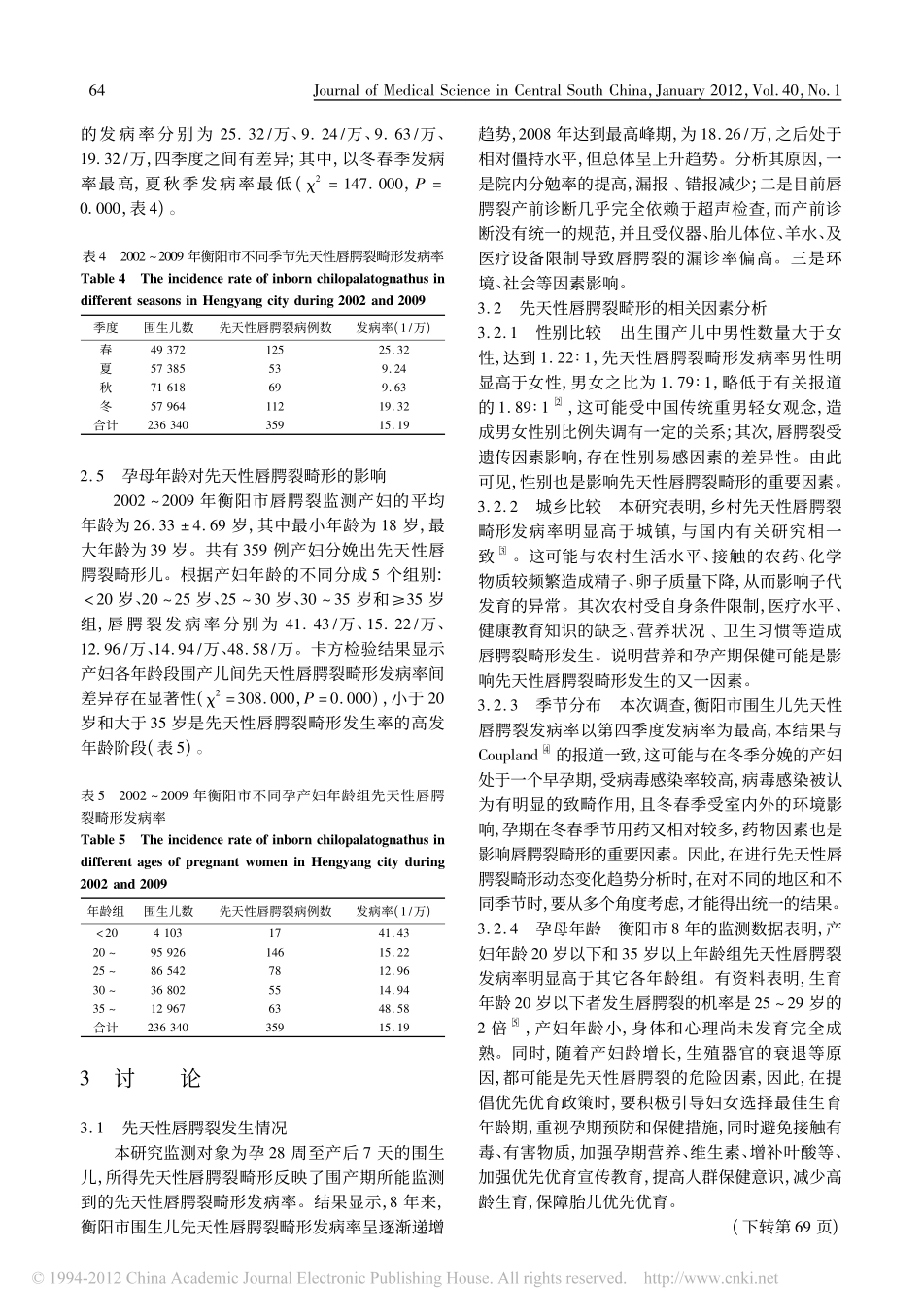 衡阳市2002_2009年围生儿先天性唇腭裂畸形监测分析_周发平_第3页