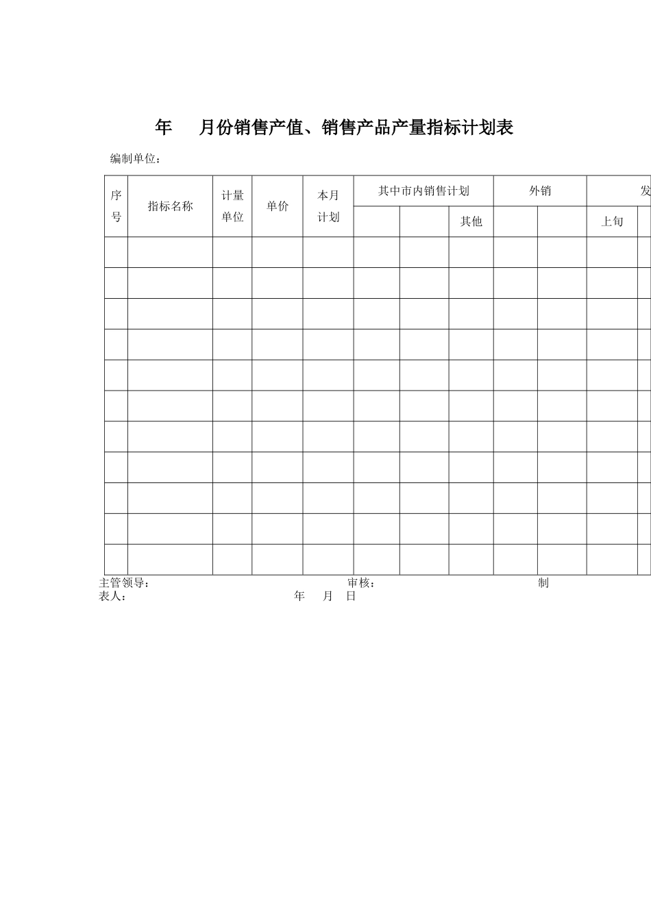质量体系表格-月份销售产值_第1页