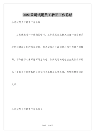 2024公司试用员工转正工作总结_1