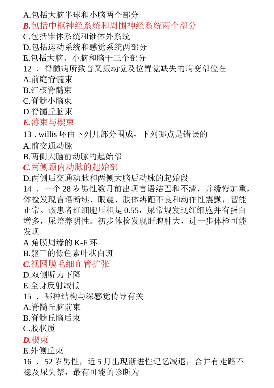神经内科专业规培试题4_第3页