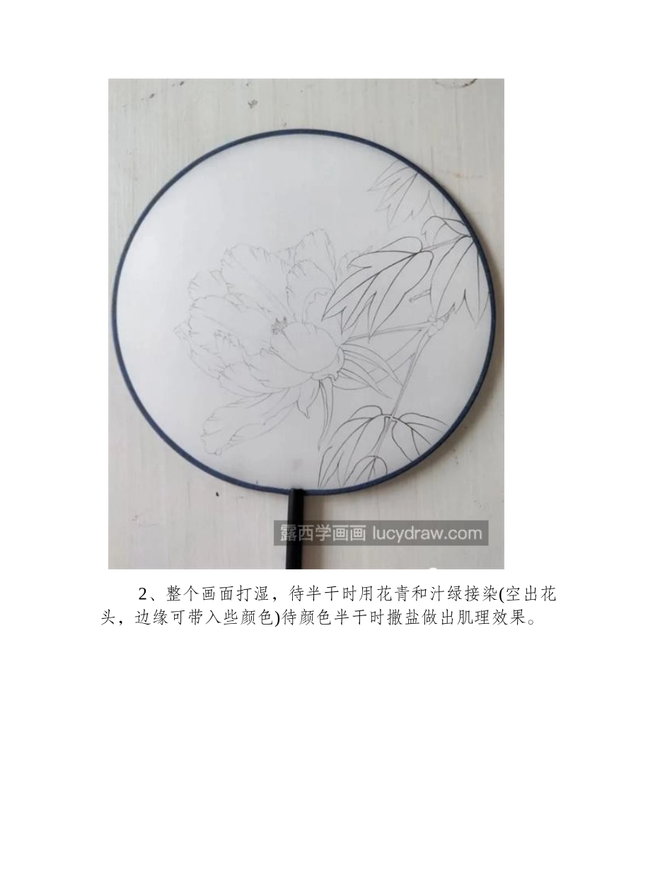 牡丹团扇怎么画_详细的绘画流程是什么_工笔画教程_第2页