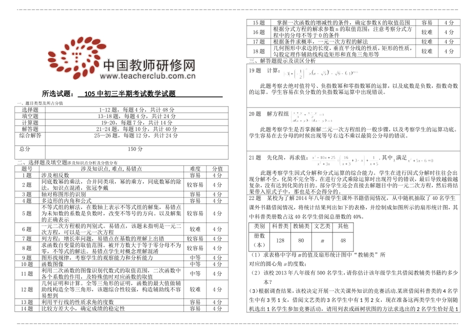 初中数学试题分析改前_第1页