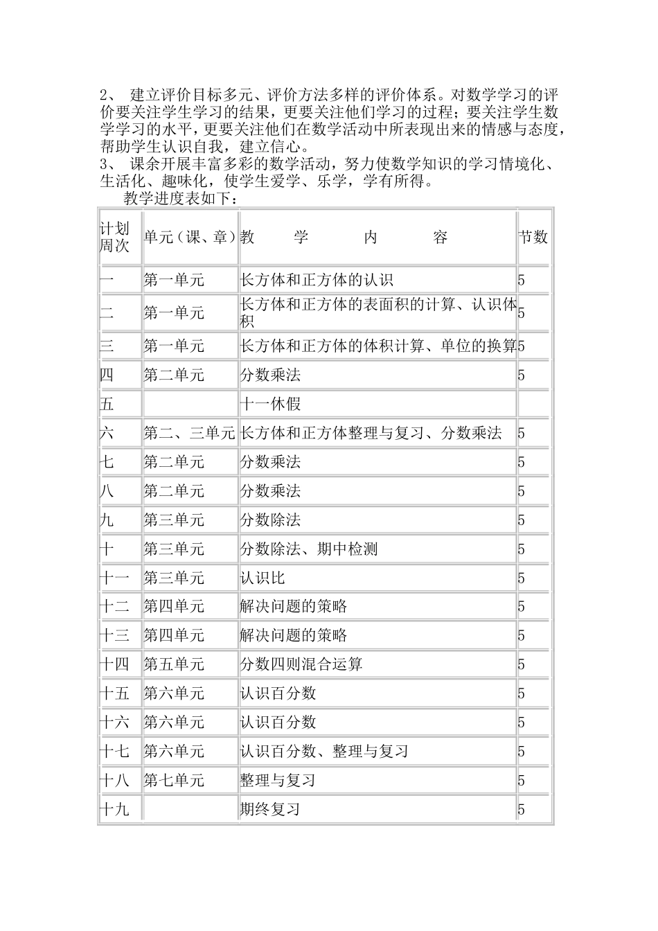 2014--2015年六（1）班教学计划_第2页