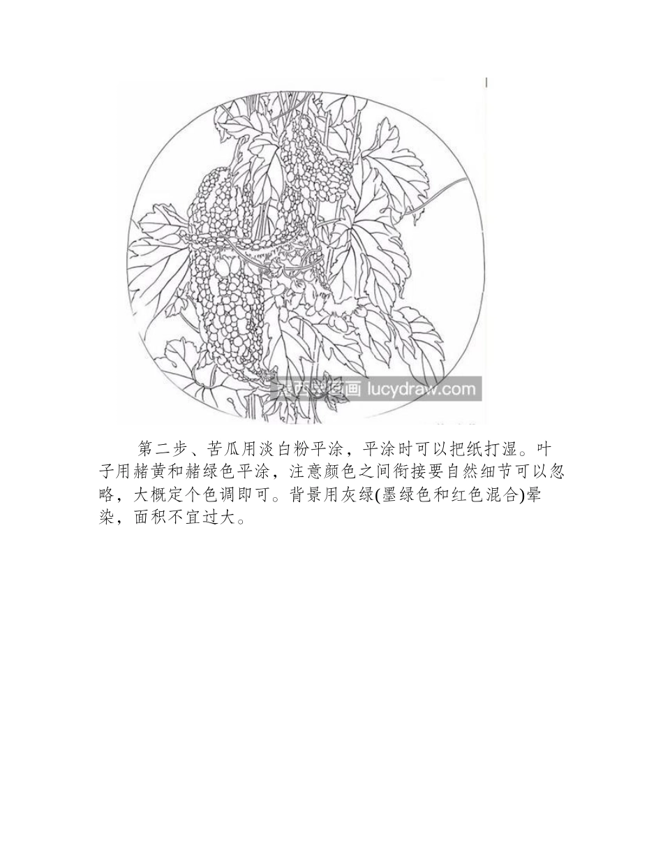 苦瓜怎么画_熟透的苦瓜工笔画法是什么_工笔画教程_第2页