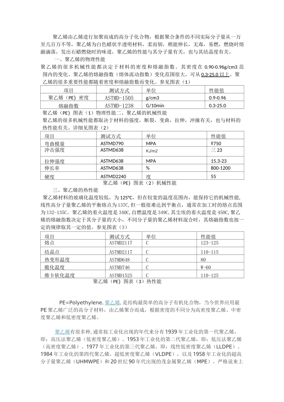 (完整版)聚乙烯性能汇总_第2页