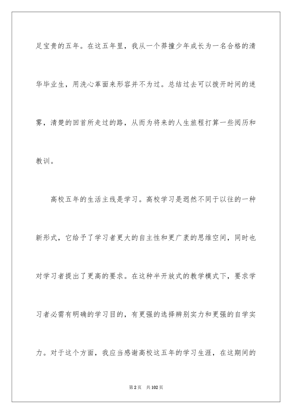 2024大学生的毕业感言_2_第2页