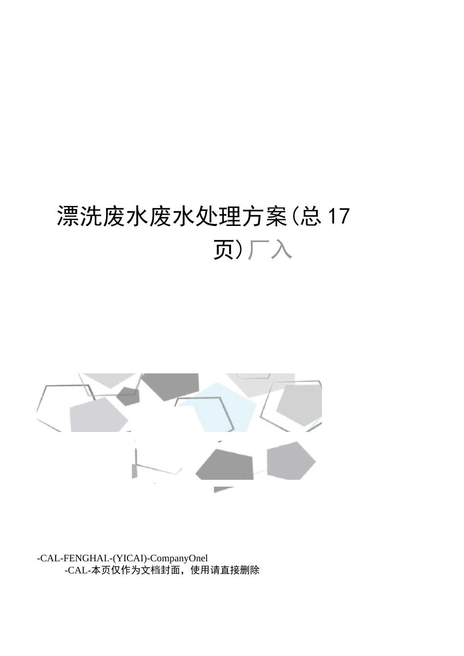 漂洗废水废水处理方案_第1页