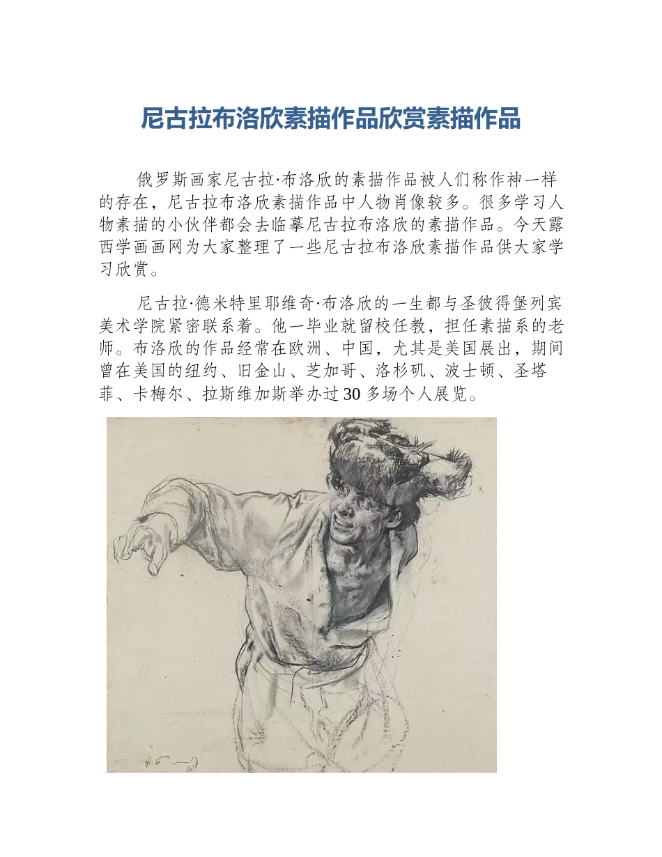 尼古拉布洛欣素描作品欣赏素描作品_第1页