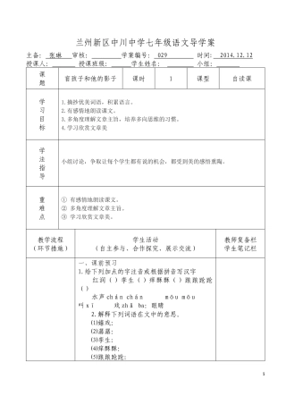 盲孩子和他的影子导学案