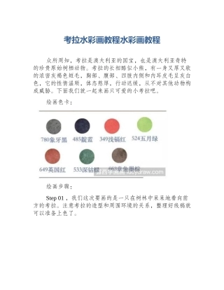 考拉水彩画教程水彩画教程