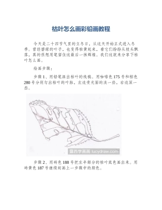 枯叶怎么画彩铅画教程