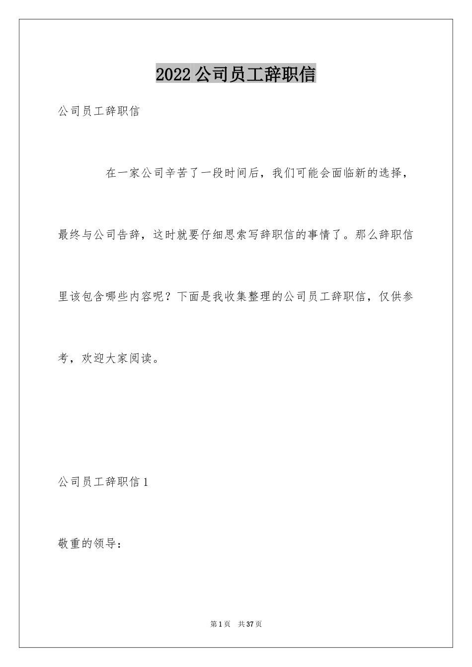 2024公司员工辞职信_39_第1页