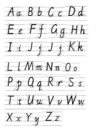 个英语字母手写体示范