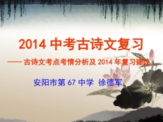 2014中考古诗文复习