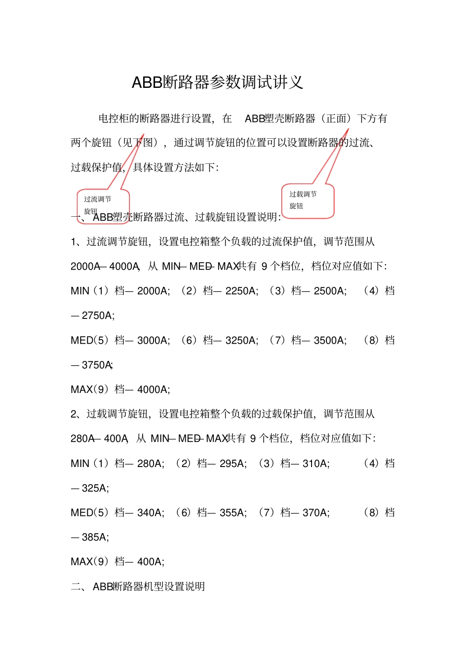 ABB断路器参数调试讲义全_第1页