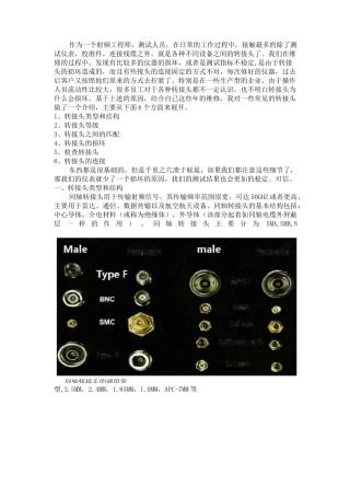 射频同轴转接头全面介绍