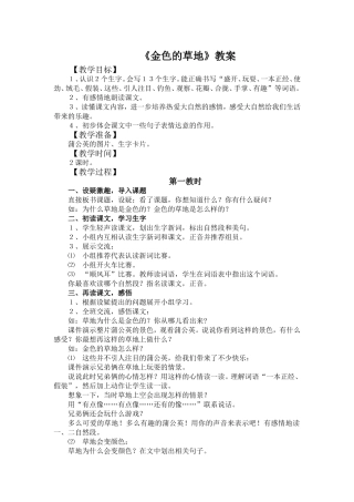 《金色的草地》教案