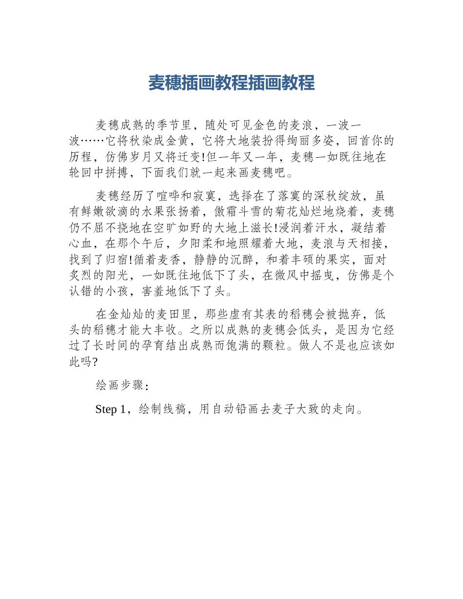 麦穗插画教程插画教程_第1页