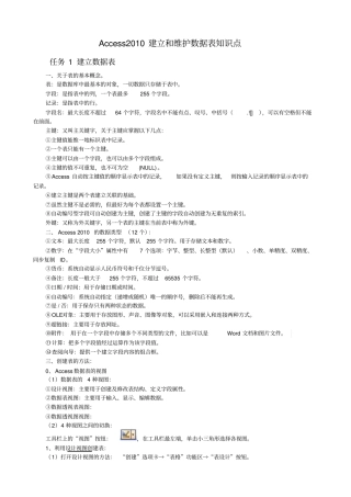 Access-2010数据表知识点资料