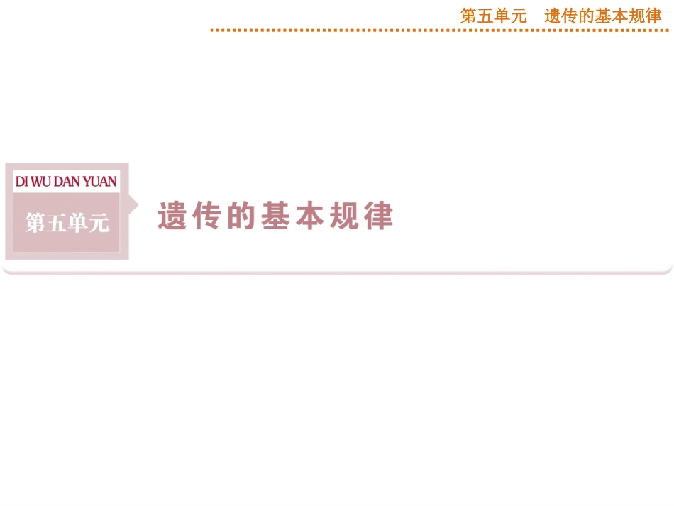 2015届《优化方案》高考生物（苏教版）一轮配套课件：第14讲基因的分离定律_第1页
