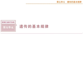 2015届《优化方案》高考生物（苏教版）一轮配套课件：第14讲基因的分离定律