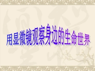 教科版小学科学六年级下册第一单元《用显微镜观察身边的生命世界》课件