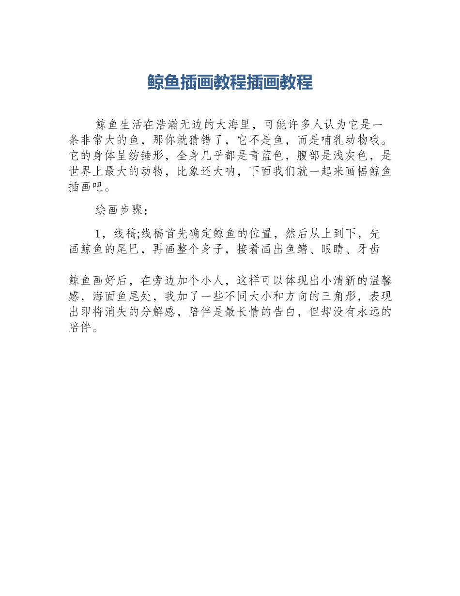 鲸鱼插画教程插画教程_第1页