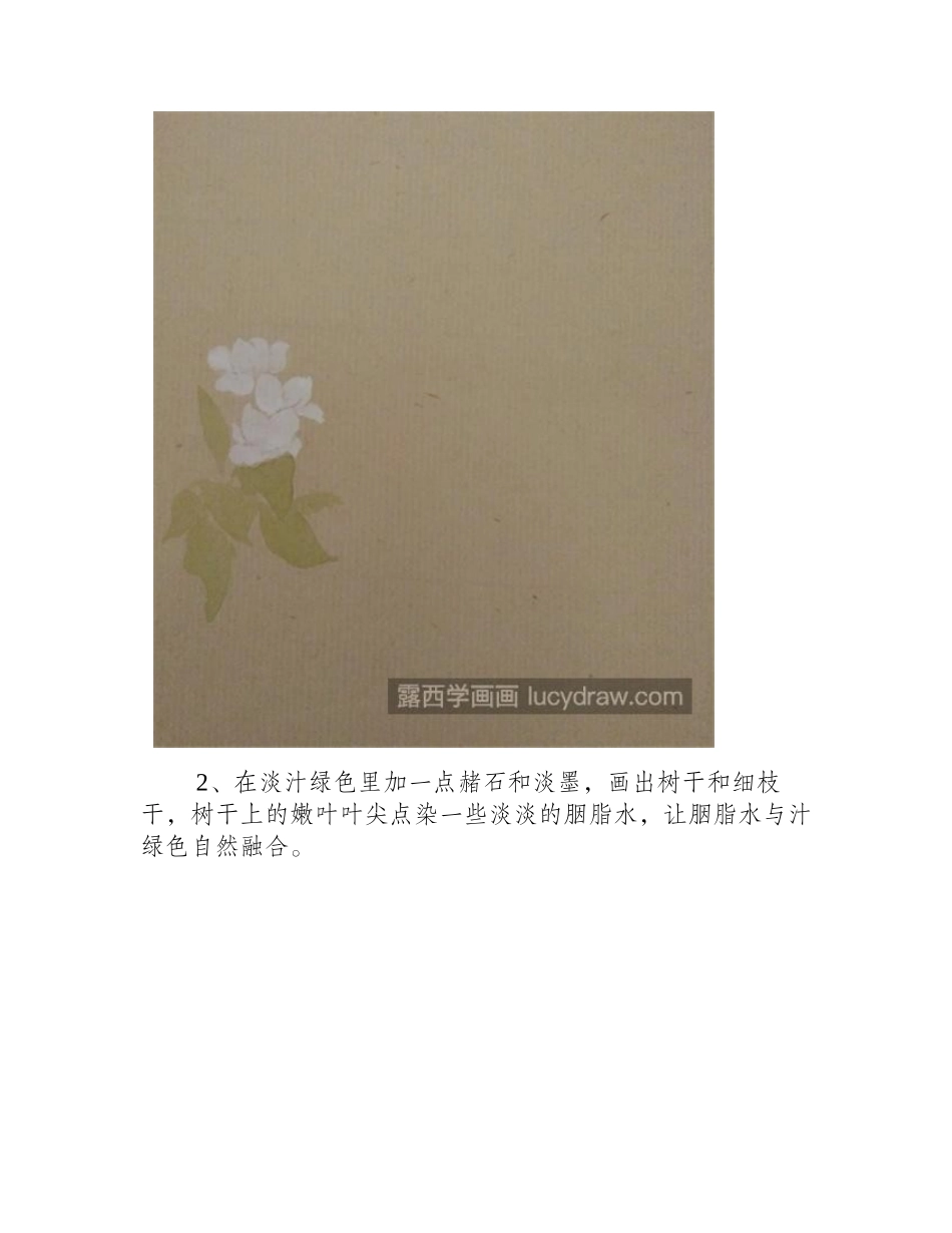 李花怎么画_如何用没骨法画李花_国画教程_第2页