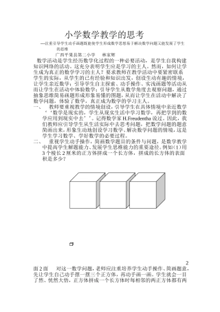 小学数学教学的思考
