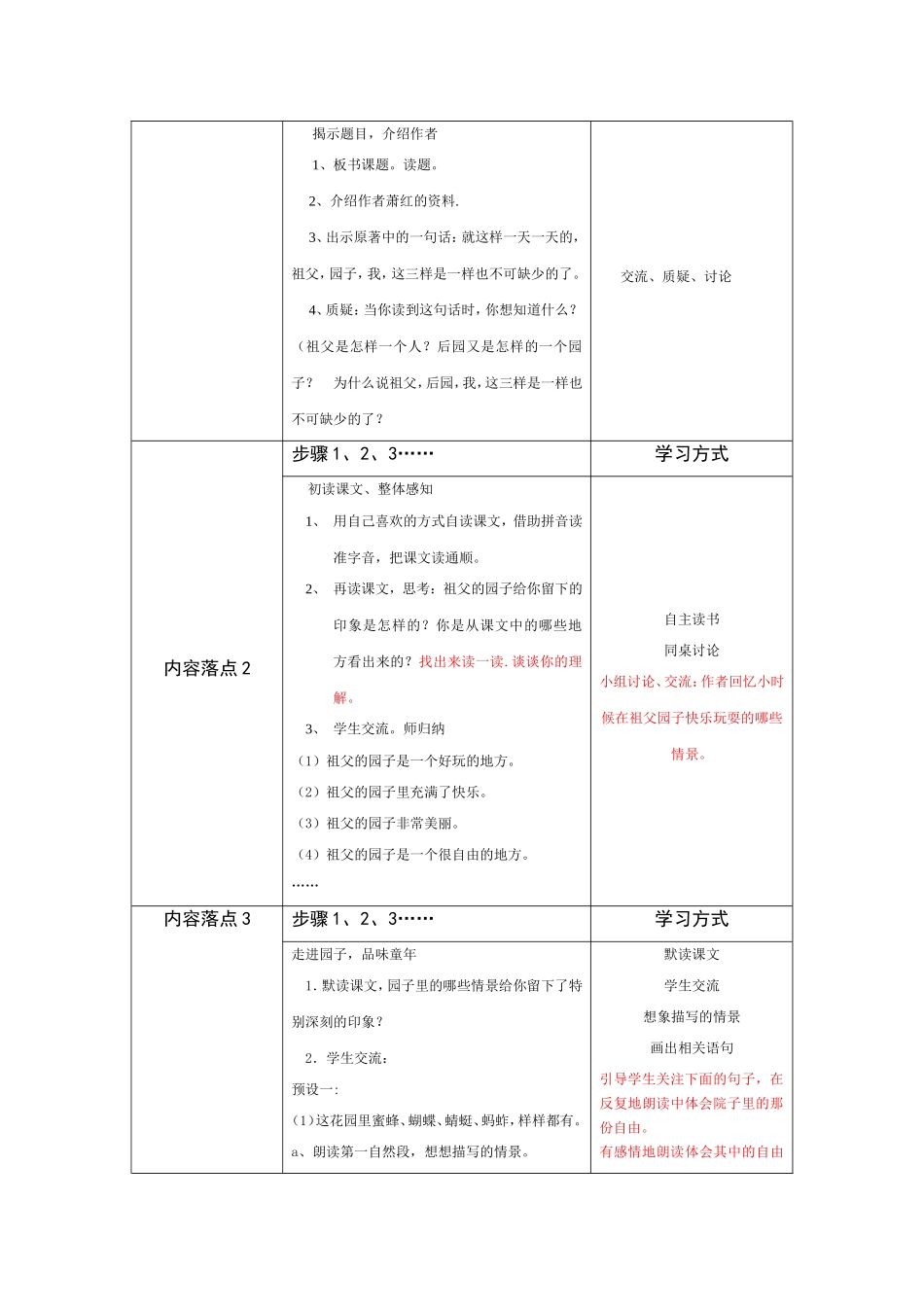 作业：《祖父的园子》教学设计修改稿_第2页