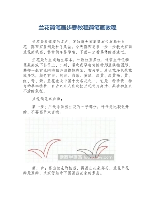 兰花简笔画步骤教程简笔画教程