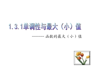 函数的单调性和最大小值