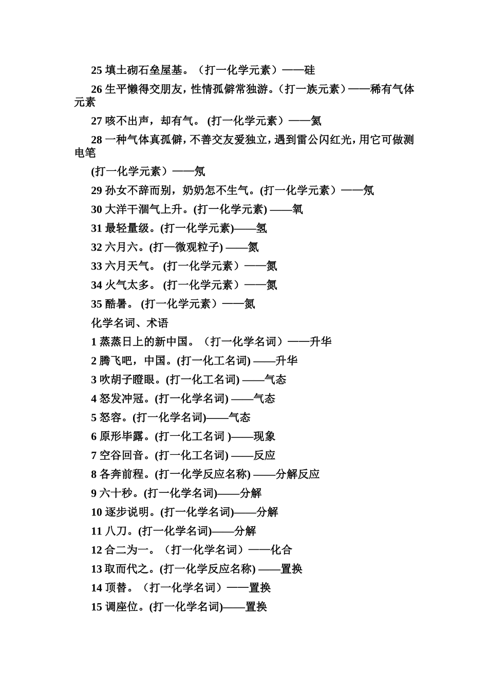 初中化学谜语大全_第2页