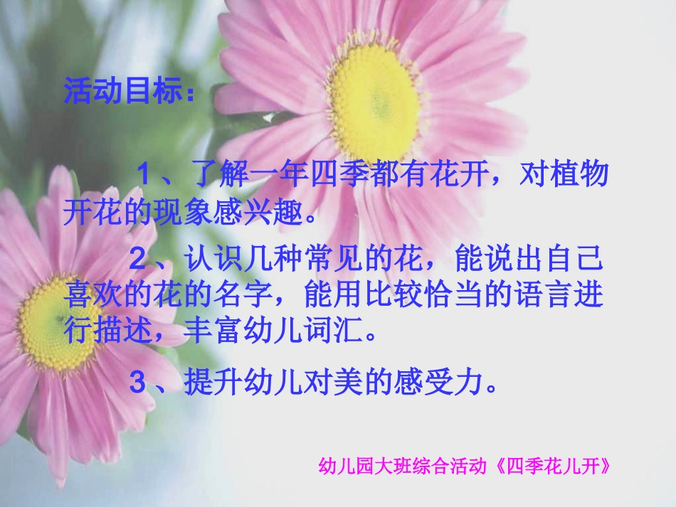 大班社会综合活动《四季花儿开》课件_第2页