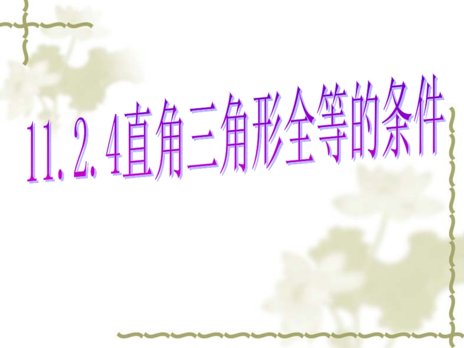 探索直角三角形全等的条件HL_第1页
