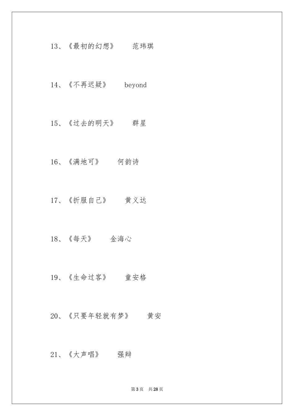 2024向上励志的歌曲_第3页