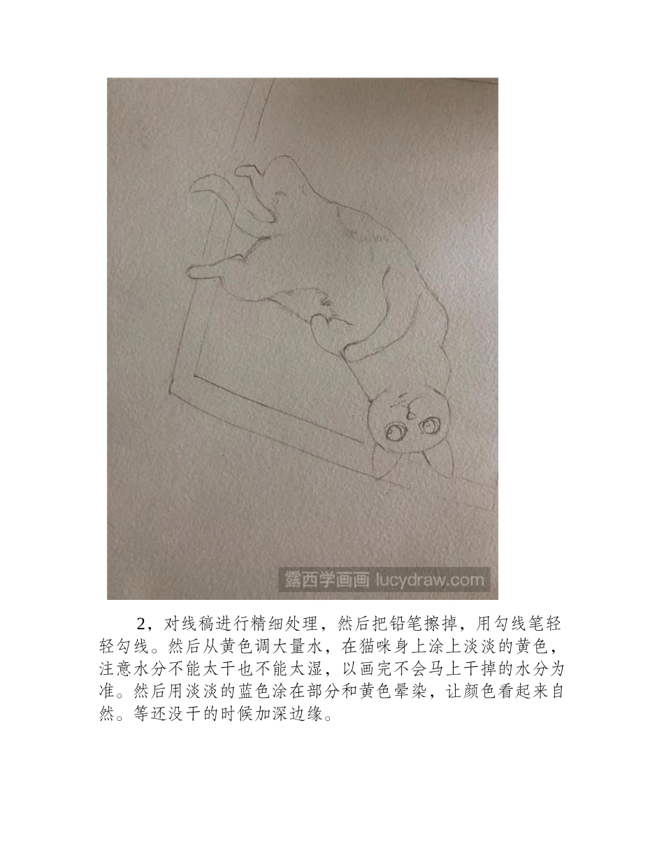 猫的水彩画法水彩画教程_第2页