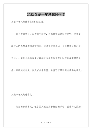 2024又是一年风起时作文