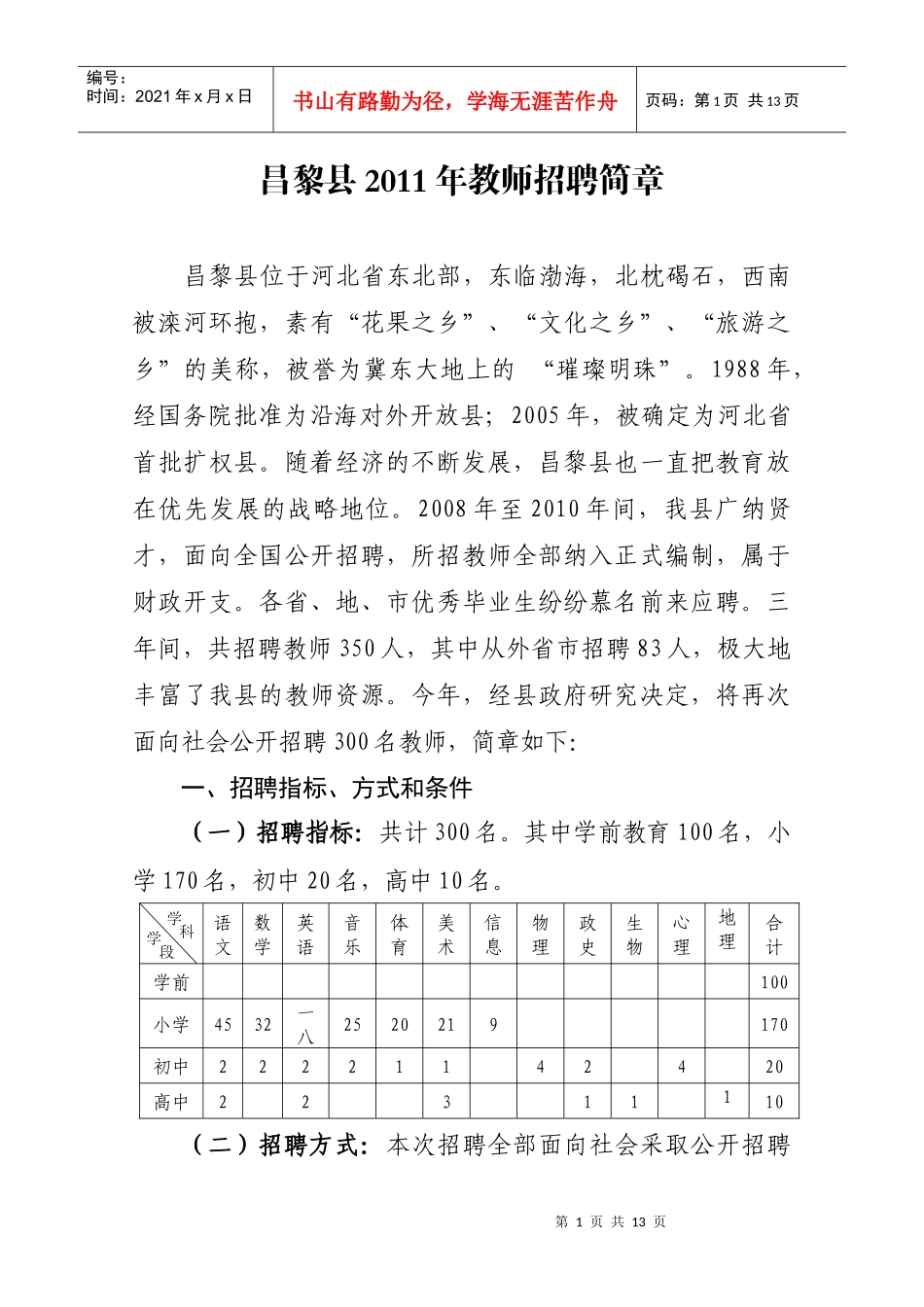 教师招聘简章_第1页