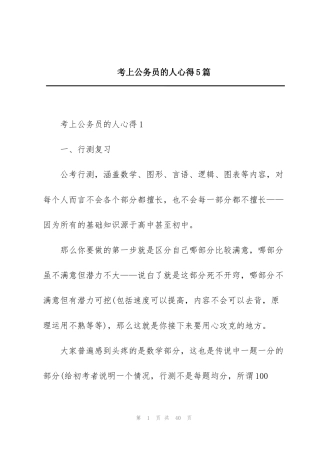 考上公务员的人心得5篇