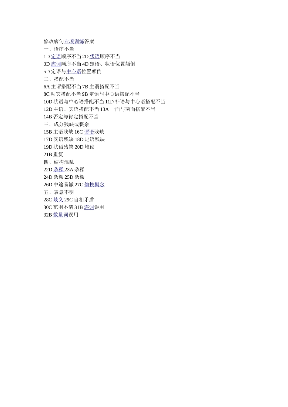 修改病句专项训练答案_第1页