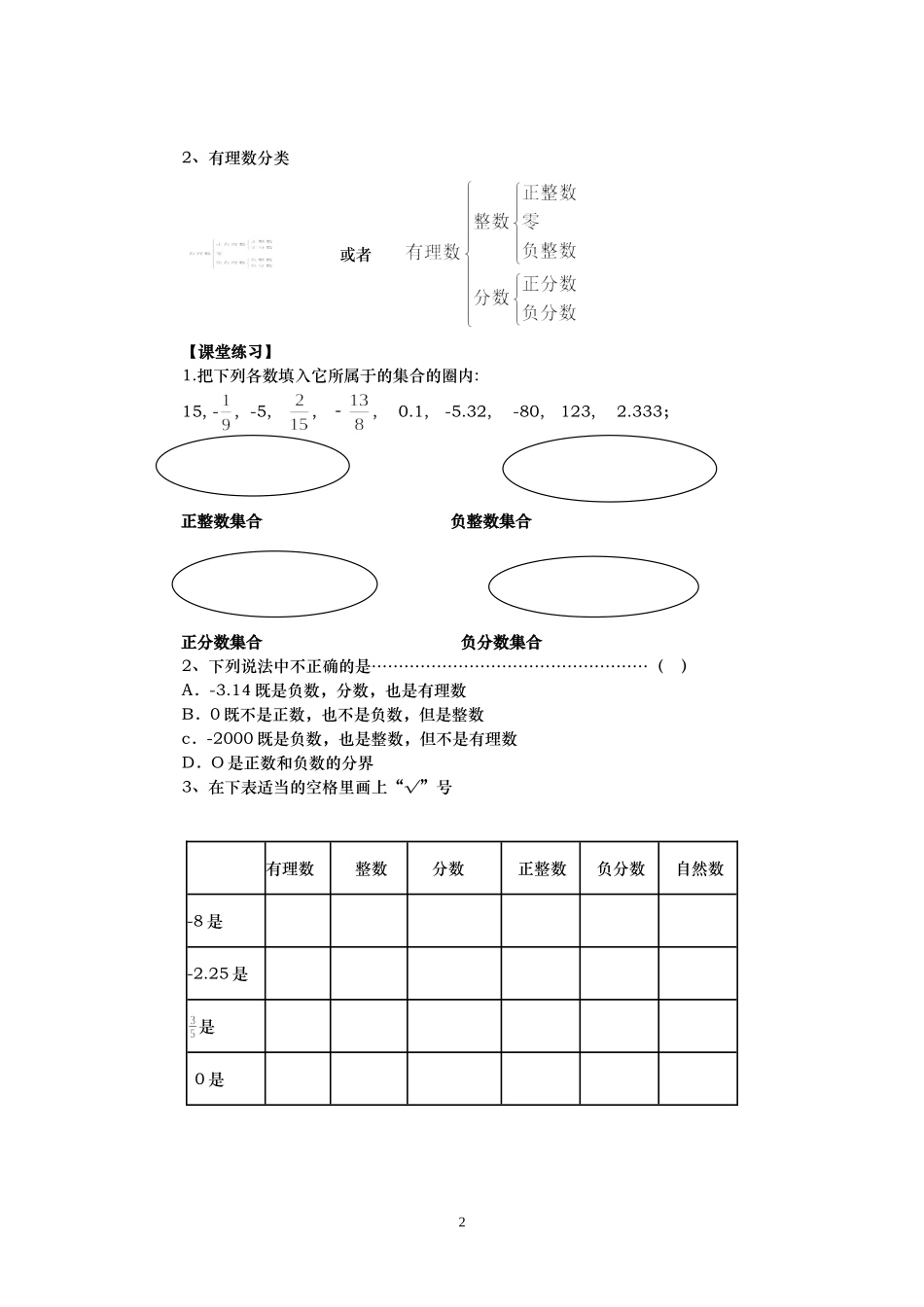 七年级上册数学第1章“有理数”基础复习资料_第2页