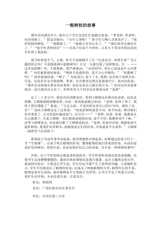 一根树枝的故事