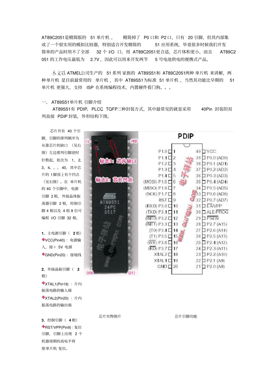 AT89C2051是精简版的51单片机汇总_第1页