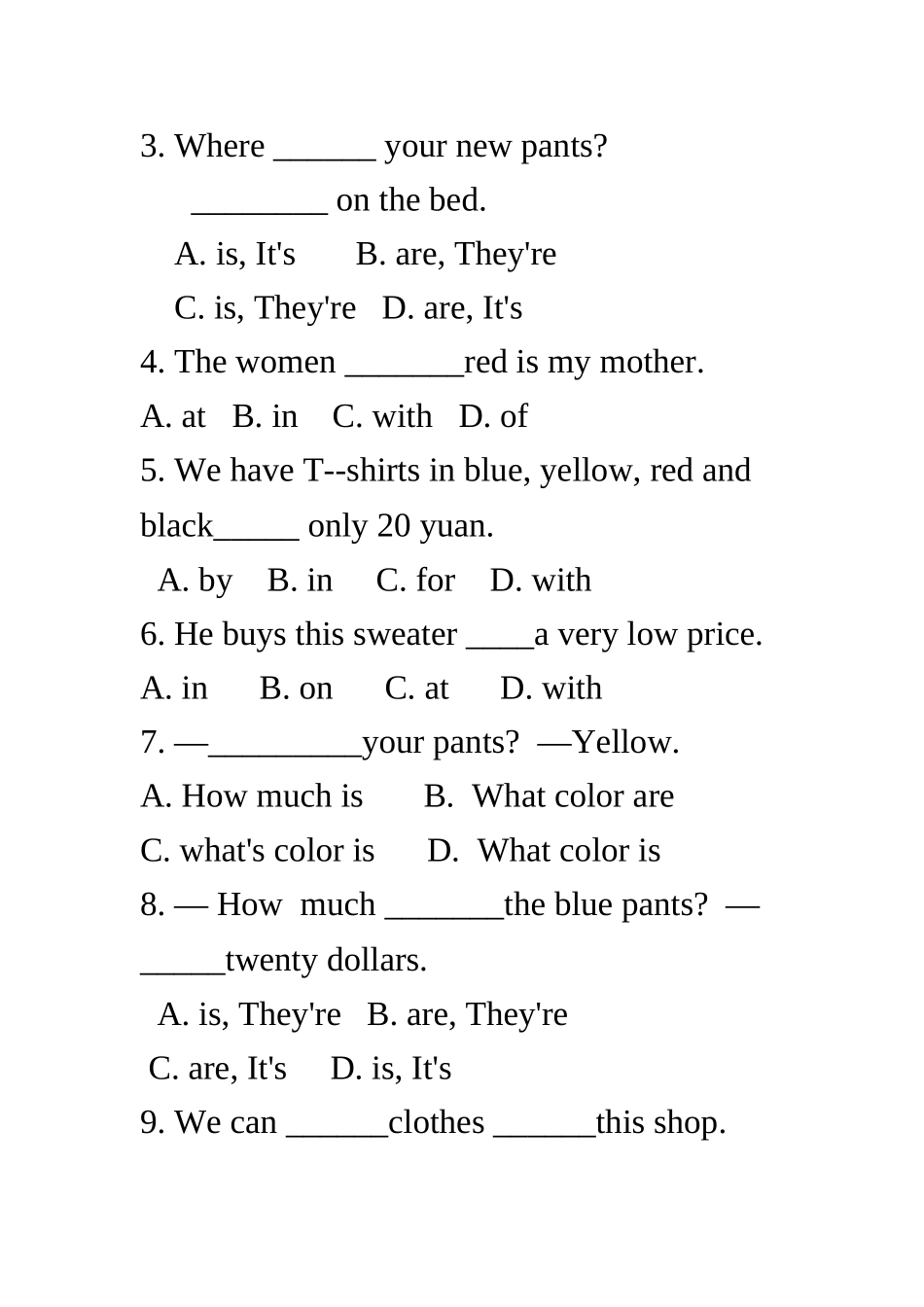 七上Unit7单元练习题_第2页