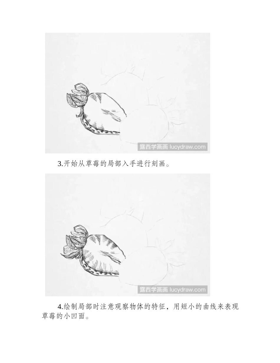 静物教程：草莓的素描画法素描教程_第2页